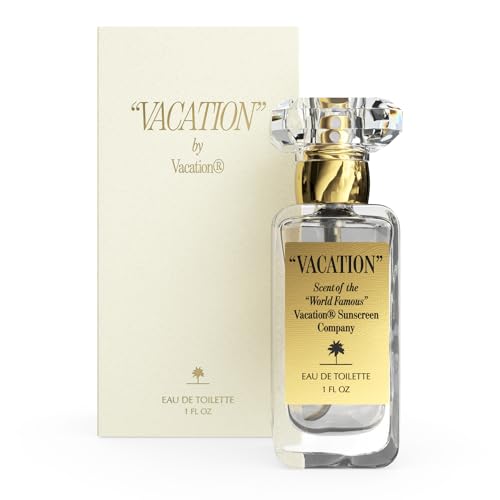 VACATION Sunscreen Eau de Toilette, Beach Coconut Perfume for Women & Men, Scent of Sunscreen & Summer, Travel Size, 1 Fl. Oz.