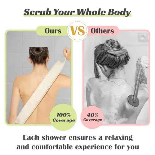 Natural Loofah Sponge Back Scrubber for Bath Shower, Exfoliating Body Scrubber, Shower Loofah Scrubber for Men and Women, Bath Sponge, Body Scrub, to Clean Your Body Deeply, Invigorate Your Skin
