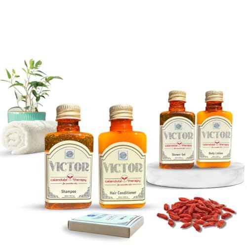 Victor 30-Piece Toiletries Set ? Vacation Rental Essentials ? Mini Soaps & Travel Size Soap Bars ? Bulk Shampoo, Conditioner, Shower Gel & Lotion ? Mini Soap Bars Bulk Hotel Toiletries Pack
