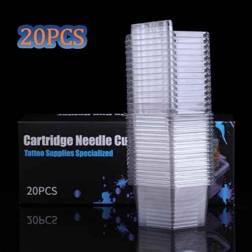 20PCS Hexagonal Disposable Tattoo Cartridge Cup Holder Plastic Tattoo Cartridge Tray For Tattoo Inks Needle Holder Placement Rack Disposable Plastic Cup Working Cup Cleaning Cup