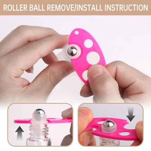 inice 100 Pack,10ml Roller Bottles for Essential Oils Applicator Clear Glass Bottles Stainless Steel Roll On Ball for Daily Care