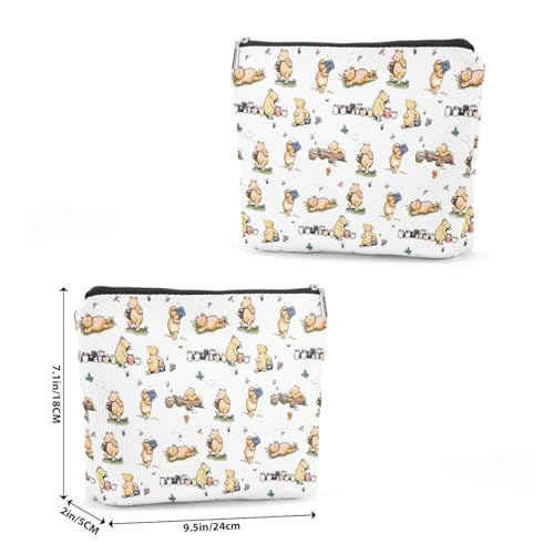 Cartoon Bear Inspirational Cute Makeup Bag Bear Inspired by Classic Gifts Pooh Bear Travel Pouch Cosmetic bag for Pooh Loving Women for birthday Party Favors Gift Zipper Toiletry Bag 03