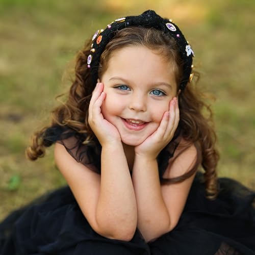 FROG SAC Knot Headband for Girls, Knotted Headbands for Toddler Kids, Rainbow Beaded Unicorn Hair Accessories, Girl Head Band, Halloween Christmas Stocking Easter Basket Stuffers