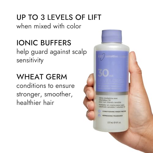 ion Sensitive Scalp 10 Volume Creme Developer, Ionic Buffers and Conditioning Protein to Help Scalp Sensitivity, 8 Ounce