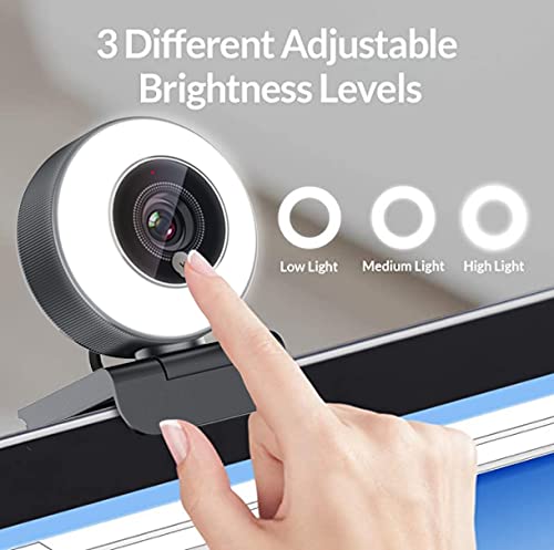 Angetube 1080P Streaming Webcam Kits, 967 HD Web Camera with Microphone and Light, Software Control, Webcam Cover - Web Cam Privacy Shutter to Protect Lens and Security