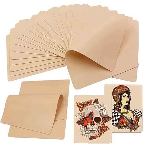 20Pcs Tattoo Skin Practice - Yuelong Blank Fake Skin Double Sides Practice Skins for Tattooing Microblading Skin-Like Blank Skin Tattoo Supplies for Beginners, Artists