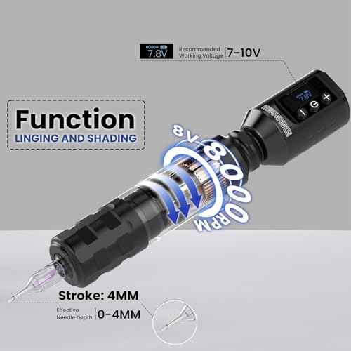 Wireless Tattoo Gun Kit Professional Tattoo Kit Tattoo Machine Kit Tattoo Pen Kit with 1500mAh Tattoo Battery Pack Tattoo Ink Needles WTK278