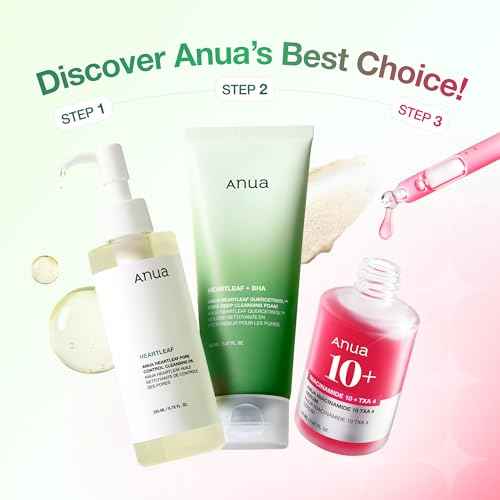 Anua 3-Step Glass Skin Beginner Set, Double Cleansing with Facial Serum, Oil Cleanser & Face Wash with Heartleaf, Daily Routine with Niacinamide, Korean Skincare Set
