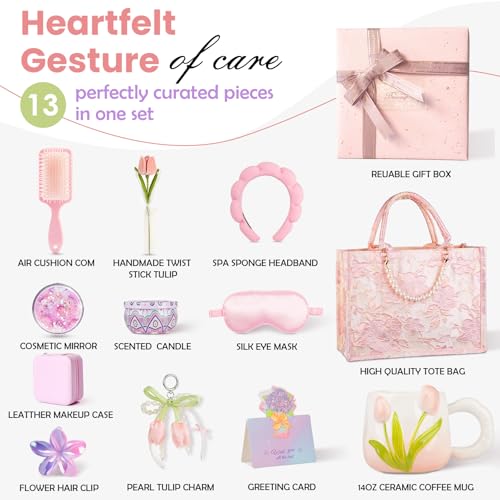 Birthday Gifts for Women,13Pcs Gift Basket, Perfect for Teenage Girls,Sisters,Mothers Mother's Day Dream Gift Set,Birthday Gifts,Thanksgiving Gifts,Christmas Gifts Care Package,Self Care Set