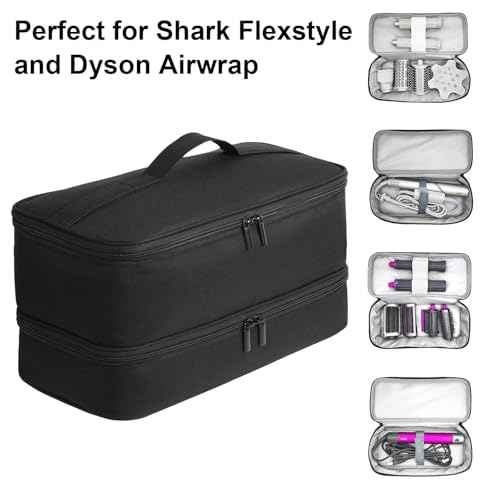 Double-Layer Carrying Case for Shark Flexstyle, Travel Case for Shark Flexstyle/FlexFusion, Portable Storage Organizer bag for Shark Flexstyle/Dyson Airwrap Styler and Attachments