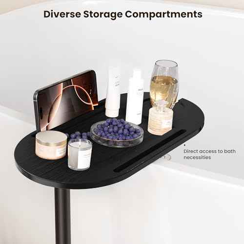 Bathtub Tray Table, Freestanding Bath Side Table Tub Tray Caddy, 3 Layer Bamboo Bath Board Shelf, Bathtub & Bathroom Accessories, New Home Gift for Mom, Housewarming, Anniversary, Wedding