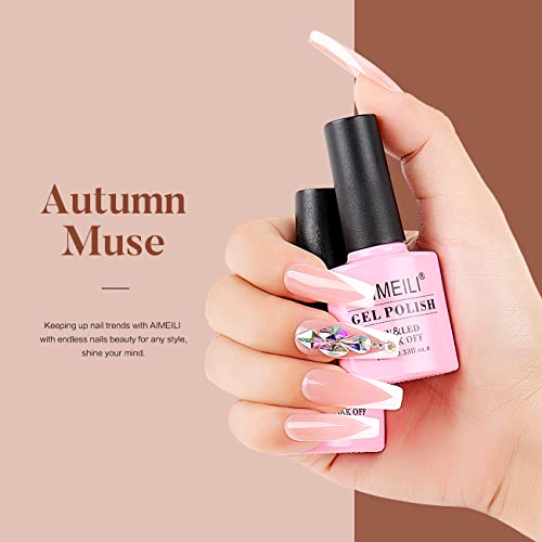 AIMEILI Valentine's Day Gel Nail Polish Set, Natural Skin Tone Nude Pink Color Gel Polish Soak Off Nail Gel Kit Gifts for Mother's Day Set Of 6pcs X 10ml - Kit Set 30