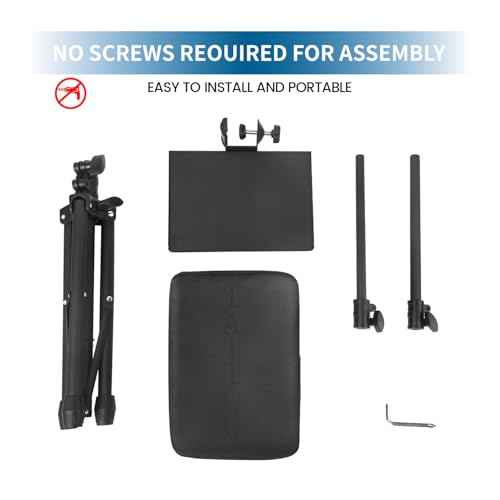 Tripartite Tattoo Armrest Stand Tripod Adjustable Height Tattoo Arm Holder Adjustable Portable Tattoo Arm Leg Rest Soft Sponge Pad for Studio Salon Tattoo Supplies, Black