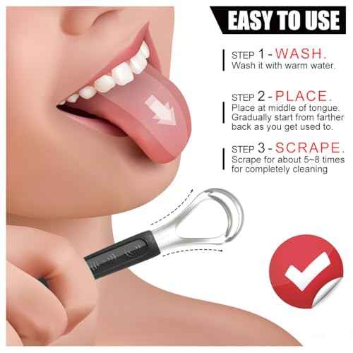 3 Pack Metal Tongue Scrapers for Kids Adults, Stainless Steel Tongue Cleaner Scrubber with Travel Case