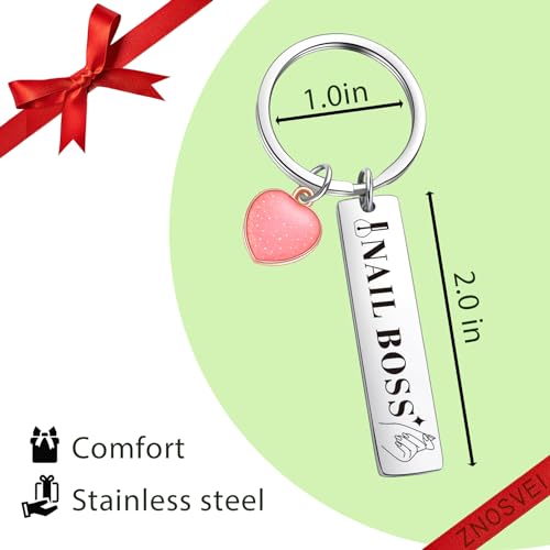 ZNOSVEI Nail Boss Keychain Nail Technician Jewelry Artist Gift Keychain