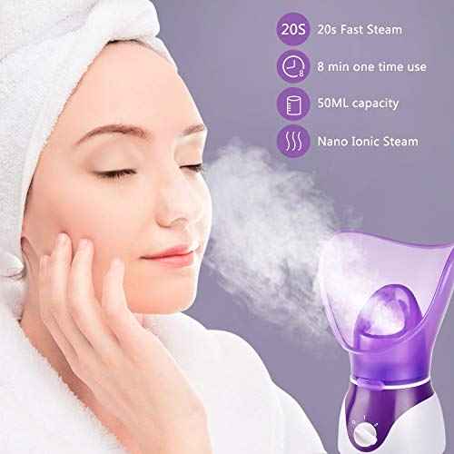 Facial Steamer for Face Nano Facial Mister Sprayer Set, Face Steamer for Facial Deep Cleaning, Portable Mini Face Steamer for Clogged Pore, Sinuses (Include Blackhead Remover Kit, Brush)