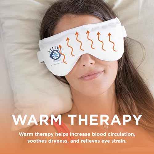 Heated Eye Mask - Soothing Warm & Cold Compress for Temporary Relief of Irritated Eyes, Dryness, Crusty Eyelids, Eyelid Bumps - Reusable, White, Silica Bead, Therapy Mask