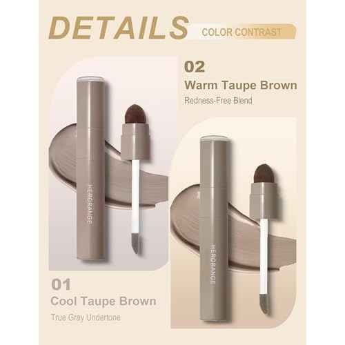 Cool Toned Liquid Contour Stick£¬Grey Nose Contour with Brush for Fair Pale Light Olive Skin,Long Lasting Cream Bronzer Gray, Blendable Lightweight Contouring Makeup Vegan & Cruelty-Free#01