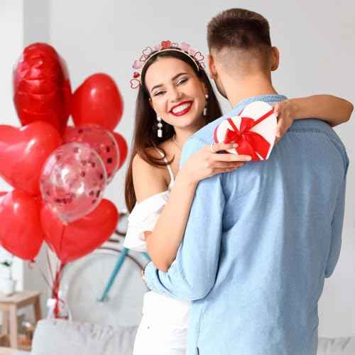 Valentines Headband for Women, Glitter Love Heart Headbands, Red Crystal Headband for Valentine¡¯s Day Hair Accessories Gifts
