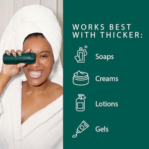 Refillable Toiletry Travel Bottles ? Set of 5 (3.4oz & 1.7oz) Airless Pump Containers for Shampoo, Conditioner, Body, Face ? Leak-Proof, TSA-Approved, Dishwasher Safe- Escapade Green with Gift Box