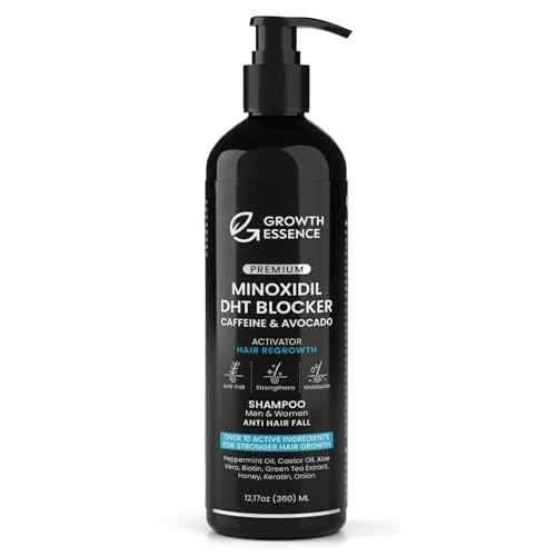 Minoxidil & Biotin Shampoo for Hair Growth - Enriched with Caffeine, Castor Oil & Onion - DHT Blocker for Thicker, Healthier Hair - Strengthening Formula for Men & Women