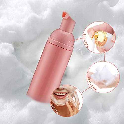 Tekson Foam Pump Bottle (Pink), Empty Travel Size Foam Dispenser Pump for Soap Shampoo, Lash Cleanser(60ml, 3PCS)