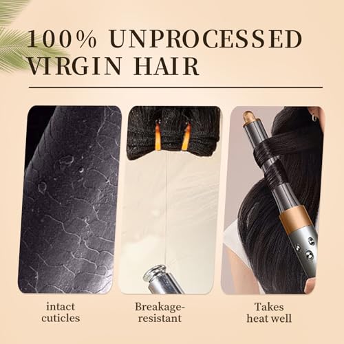BLACKMOON 16a Raw Indian Hair Bundles 100% Unprocessed Raw Human Hair Straight Bundles Triple Lifespan Than Regular Virgin Hair 20 Inches Double Weft 100g/Bundle Natural Black