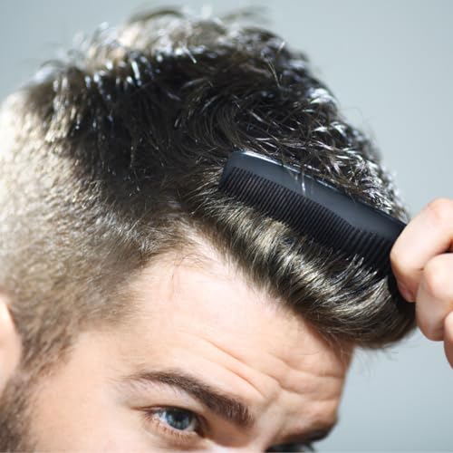 GENTS (5 Pack) Pocket Comb Black Unbreakable Round Teeth Course Fine Pocket Beard & Mustache Combs for Men's Hair | Sideburns Travel-Friendly Symmetry, Friendly Birthday Gifts