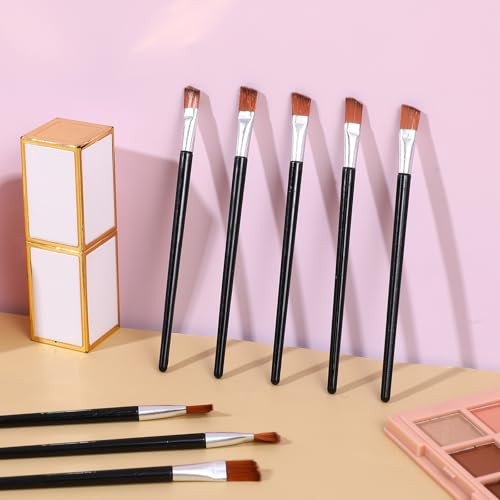 100 PCS Angled Eyebrow Brushes, Fine Angled Eyeliner Brush, Disposable Eyebrow Tint Brush, Eye Shadow Applicator Sticks Eye Brow Concealer Brushes for Beauty Cosmetic Make up Tool