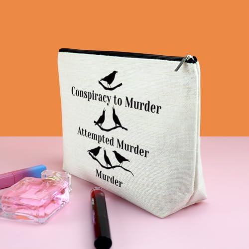 Crow Lover Gift Makeup Bag Crow Gift Cosmetic Bag Bird Lover Gift Bird Watching Gift Crow Themed Gift Crow Christmas Graduation Birthday Gift For Friend Daughter Zipper Travel Bag