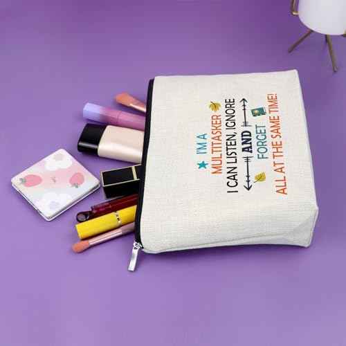 Funny Sayings Makeup Bag - Sarcastic Gifts for Women & Adults - Cosmetic Travel Organizer