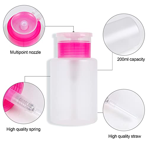 400 Pieces Nail Cotton Pads,1 Pull-Down Pump Dispenser Bottle,Super Absorbent Soft Non-Woven Eyelash Glue Wipes,Nail Polish dehumidifier for Eyelash Extension Products and Nail Oil Bottle(Pink White)