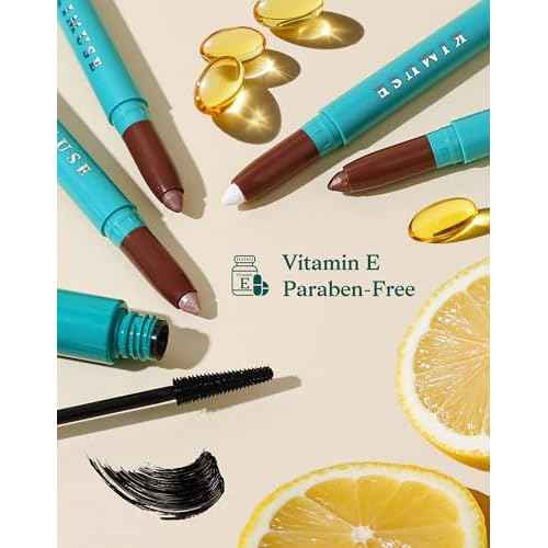 KIMUSE Eyeshadow Stick + Liquid Mascara Kit, Lightweight, Long Lasting, Crease-Proof, Smudge-Proof Eye Makeup Set