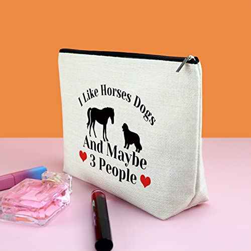 Dog Mom & Cowgirl Horse Lovers Gift: Makeup Bags for Women - Travel Cosmetic Pouch
