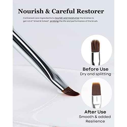 Modelones Nail Art Brush Cleaner & Restorer for Nail Polish/Extension Gel/Solid Builder Gel/Dip Powder/Acrylic Manicure Kits DIY Salon at Home - 80ml, W/Pro Brush