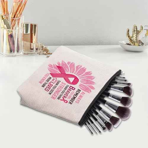 Breast Cancer Gifts for Women, Breast Cancer Survivor Gifts for Woman, Breast Cancer Awareness Accessories Gift Bags, Get Well Gifts for Women Makeup Cosmetic Bag Pouch