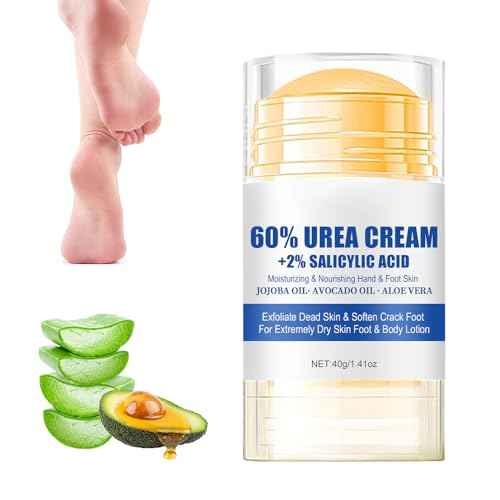 60% Urea Hydrating and Anti-Cracking Foot Cream, Moisturizing Foot Cream to Repairs and Relieves Cracking and Dryness Feet, Foot Lotion Heel Stick Repairs for Hands, Knees, Elbows (1)