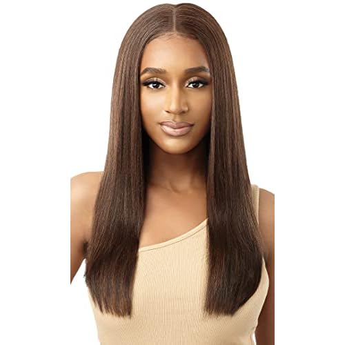 Outre 100% Human Hair Blend 13X6 Hand-Tied 360 Lace Frontal Wig - MARISA (Color:1B Off Black)