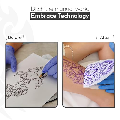 INKFUEL Stencil Printer Ink Refill, Compatible for Stencil Printers, Mess-Free Refilling, High-Definition Stencil Designs, Gentle on All Skin Types (120ml (4oz), Violet)