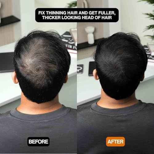 Hairbear Hair Filler, Blissae Hair Filler Powder, HairBear Hair Filler Powder, Natural Hair Thickening Fibers Instant Volume & Scalp Coverage for Thinning Hair (Black)