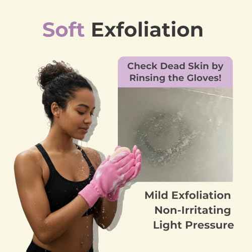 Exfoliating Mitt Glove for Dead Skin ? Smooth Body Scrub Shower & Bath Set with Korean Finger + Mitt Combo & 5 Grain AHA Soap Set? Skin Care Exfoliator Gloves & Bar