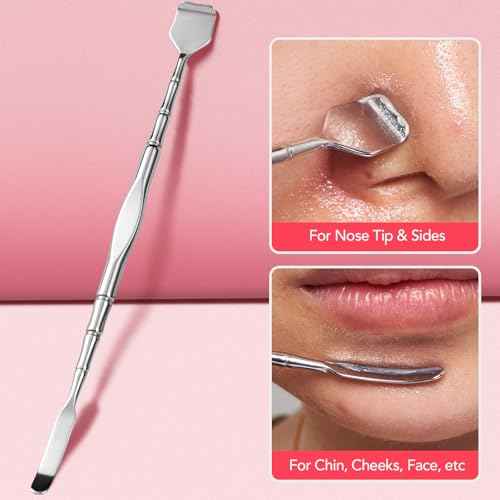 Litbear 6 Pcs Blackhead Remover Tools,Pimple Popper Tool Kit,Blackhead Pimple Comedones Extractor,Acne Tools Extractor kit, Scraper for Face Nose Deep Cleansing with Leather Case