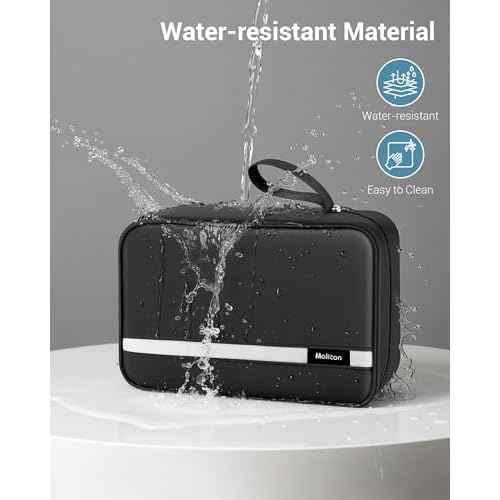 Maliton Toiletry Bag for Men & Women Travel Toiletry Bag Hanging Toiletry Bag Hygiene Organizer with 4 Compartments Waterproof Bathroom Shower Bag Large Toiletries Travel Bag(Black)