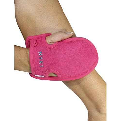 Dead Skin Exfoliating Mitt Deep Pore Cleansing Exfoliating Glove (Pink, Large) at Home Microdermabrasion Dead Skin Remover for Body - Natural Plant Fibre Shower Gloves Exfoliating for Women and Men