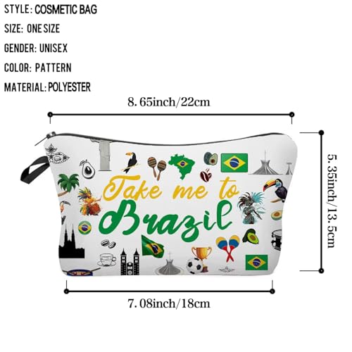 Take Me To Brazil Makeup Bag Cute Small Organizer Zipper Pouch Take Me To Brazil Cosmetic Bag Travel Present for Women Friends
