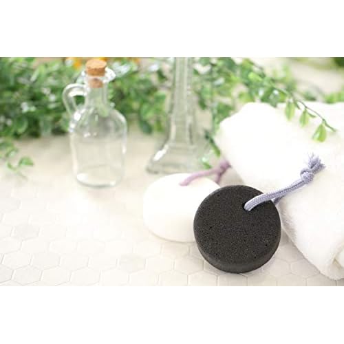 Pumice Stone for Feet, Body, Hands [Made in Japan] Silk or Charcoal Plus Hyaluronic Acid Essence Blended for Extra Fine Smooth Finish, Soft Foot Pumice Scrubber (2 pcs Set (Charcoal and Silk))