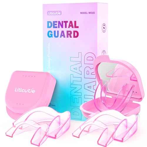 Mouth Guard for Grinding Teeth at Night, Mouth Guard for Sleeping, Mouthguards for Grinding of Teeth, Night Guards for Teeth Grinding, with 2 x 5X Mirror Case (4 Pack/2 Size)