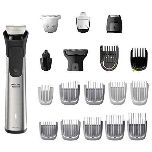 Norelco Philips Multigroom Series 9000-21 Piece Men's Grooming Kit for Beard, Body, face, Nose, Ear Hair Trimmer w/Premium Storage case, MG9510/60