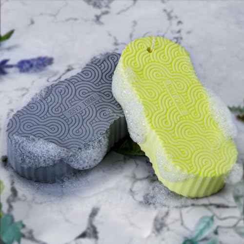 Magic Exfoliating Bath Sponge (2 pcs), 3D Super Soft Exfoliating Bath Sponge, Skin Friendly and Reusable for Adults Children and Pregnant Women Alternative to exfoliating Gloves