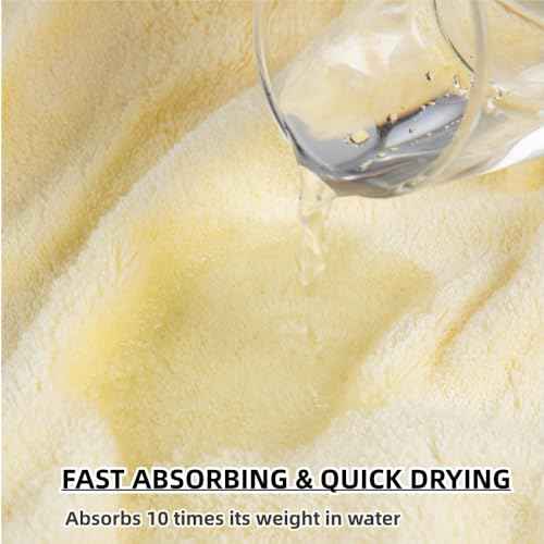 1 Piece Ultra Soft Washcloths Towels( 13x13 "), 100% Cotton Face Cloths, Highly Absorbent, Fade Resistant, Multi-Purpose Wash Cloths & Hand Towels, Face towels for Bathroom, Hotel, Spa, and Gym-Yellow